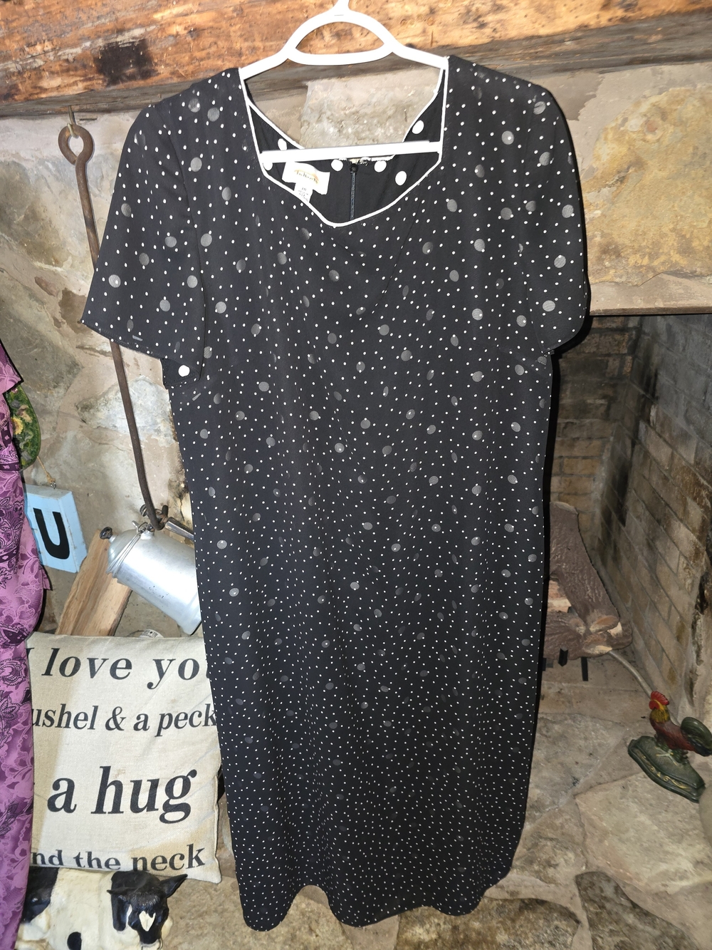 VTG Talbots 90s Polka Dot Dress Plus Size 18 Made In USA Retro Modest Whimsigoth